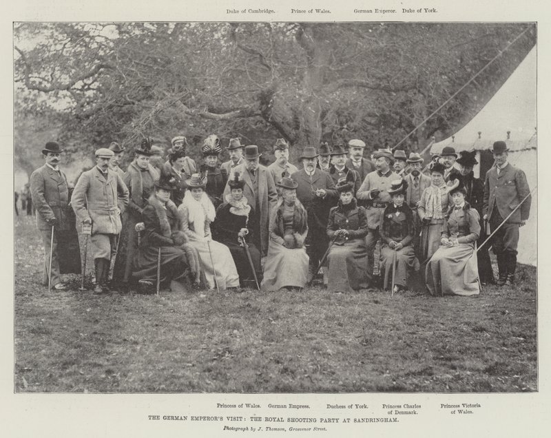 De tyske keiserene besøker, Royal Shooting Party på Sandringham av English Photographer