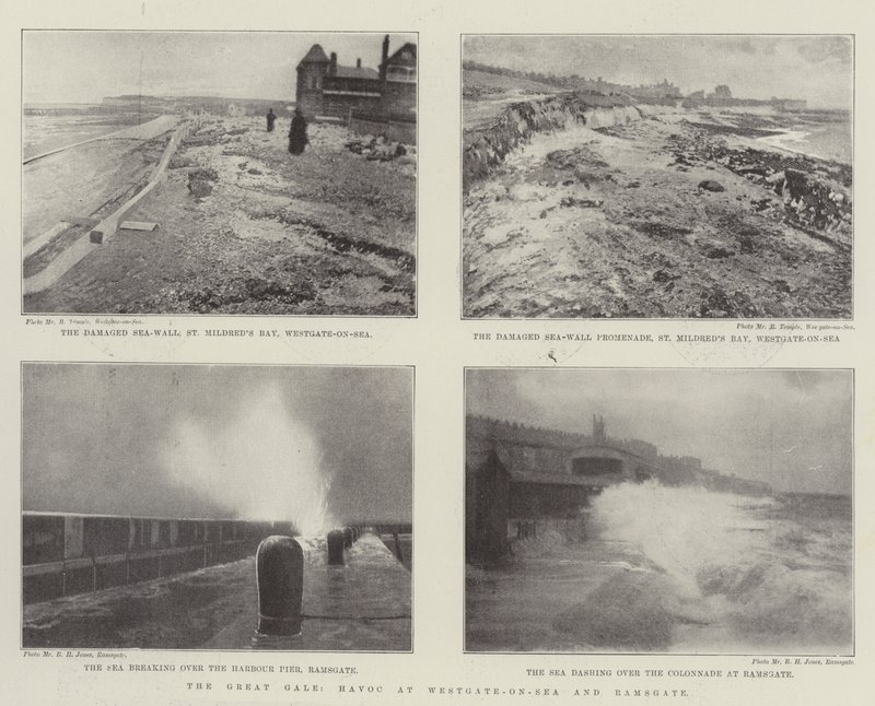 The Great Gale, Havoc ved Westgate-on-Sea og Ramsgate av English Photographer