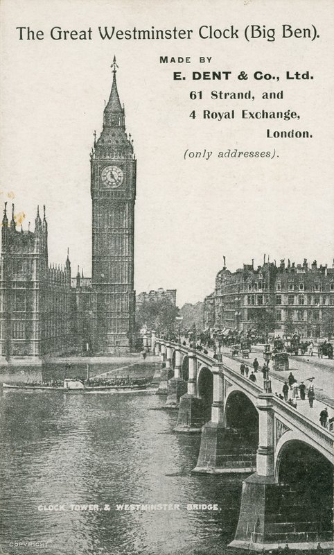 The Great Westminster Clock, Big Ben, laget av E Dent und Co Ltd av English Photographer
