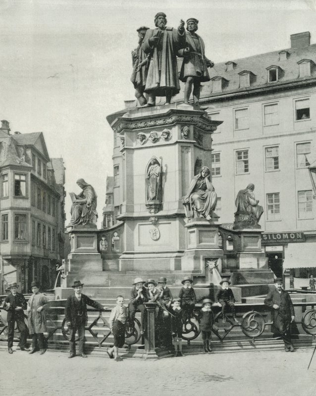 Gutenberg-monumentet, Frankfort (s/hvitt bilde) av English Photographer