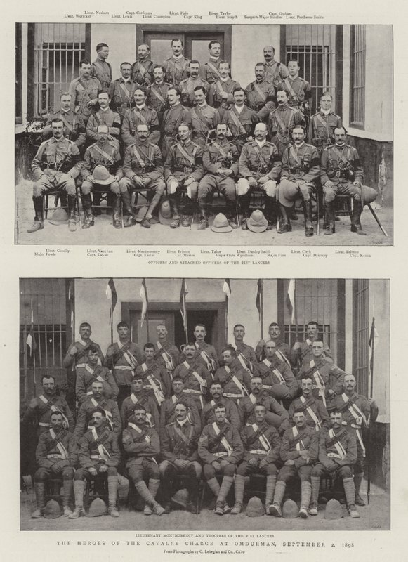 The Heroes of the Cavalry Charge ved Omdurman, 2. september 1898 av English Photographer
