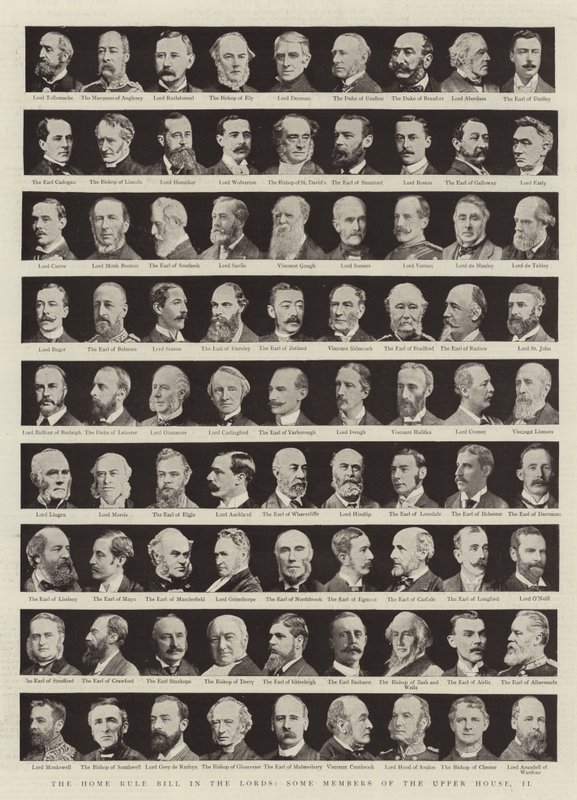 The Home Rule Bill in the Lords, Some Members of the Upper House, II av English Photographer