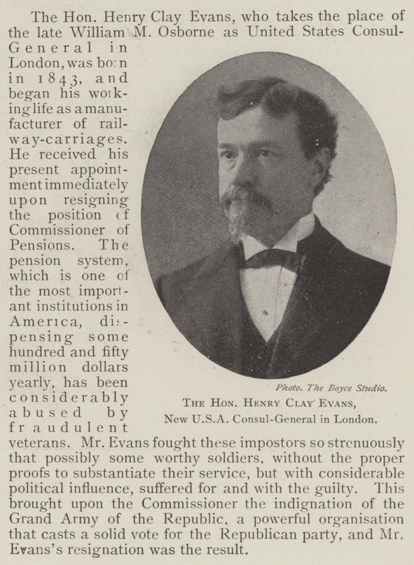 Den ærede Henry Clay Evans, ny USAs generalkonsul i London av English Photographer