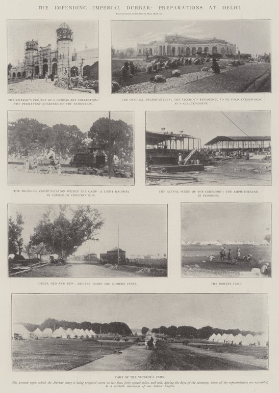 Den forestående keiserlige Durbar, forberedelser i Delhi av English Photographer