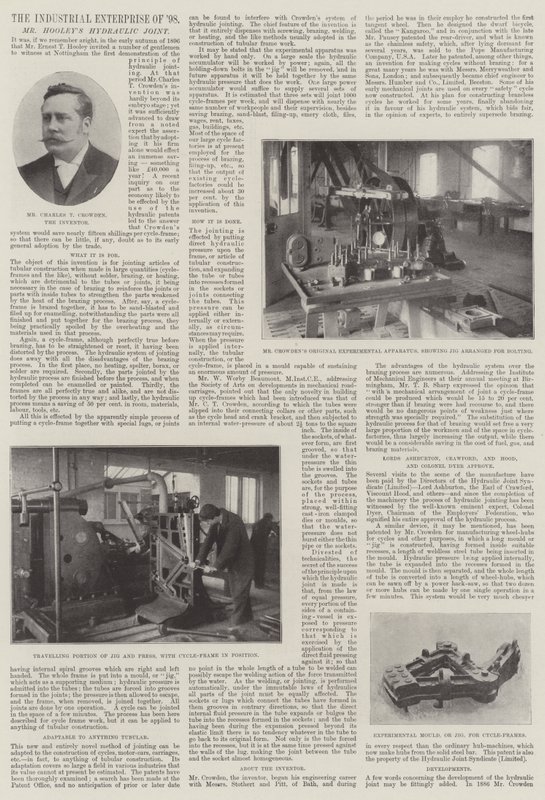 The Industrial Enterprise of 1898, Mr Hooleys Hydraulic Joint av English Photographer