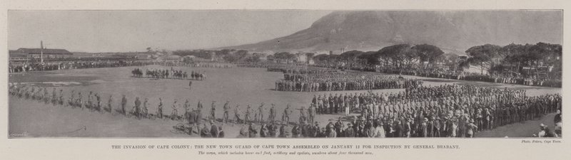 Invasjonen av Cape Colony, New Town Guard of Cape Town samlet 12. januar for inspeksjon av general Brabant av English Photographer