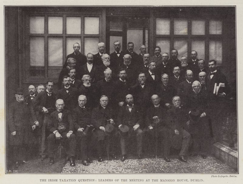 Det irske skattespørsmålet, ledere av møtet i Mansion House, Dublin av English Photographer