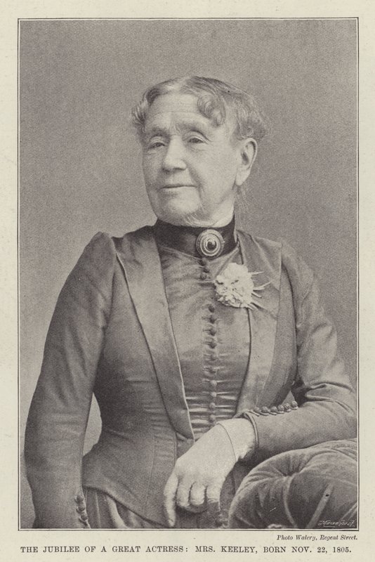 Jubileet til en stor skuespillerinne, fru Keeley, født 22. november 1805 av English Photographer