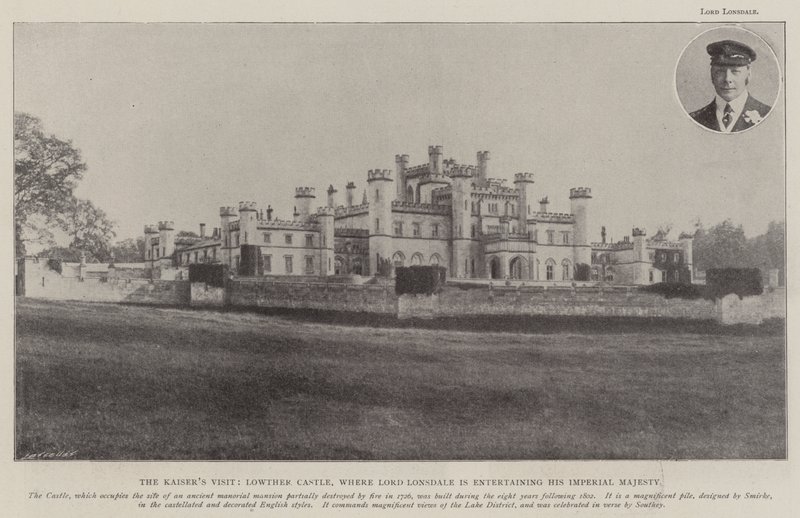 The Kaisers Visit, Lowther Castle, hvor Lord Lonsdale underholder Hans keiserlige majestet av English Photographer