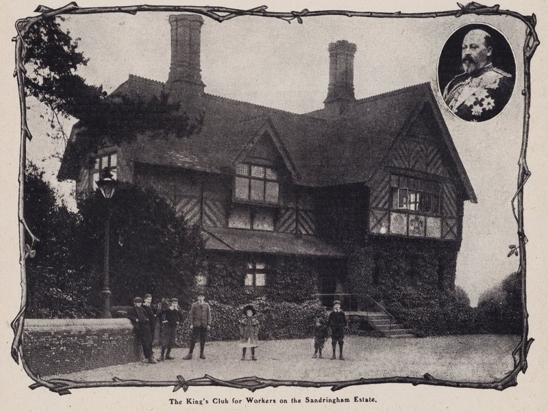 Kongens klubb for arbeidere på Sandringham Estate, Norfolk (s/hvitt-bilde) av English Photographer