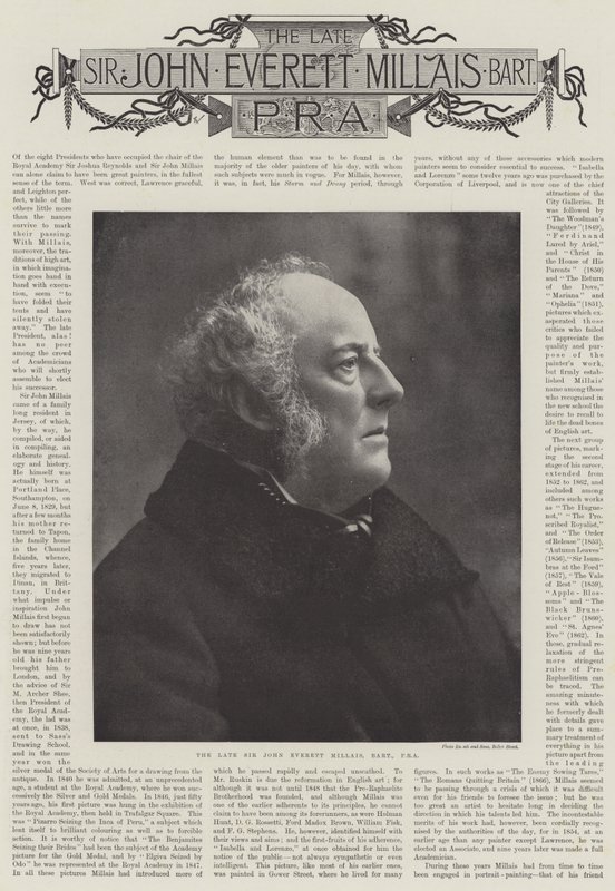 Avdøde Sir John Everett Millais, nekrologer av English Photographer