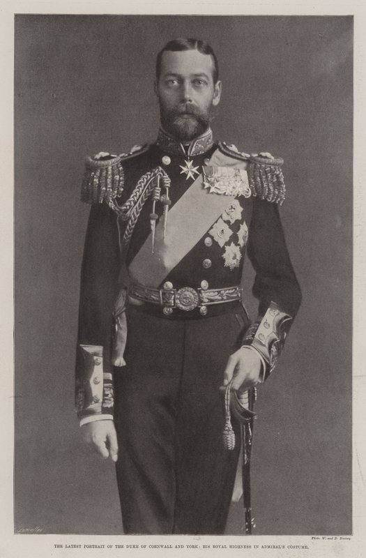 Det siste portrettet av hertugen av Cornwall og York, Hans kongelige høyhet i admiralkostyme av English Photographer