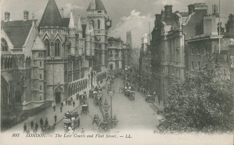 The Law Courts og Fleet Street, London av English Photographer