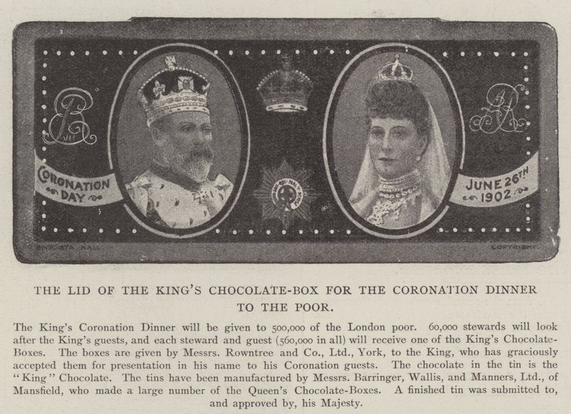 The Lokk of the Kings sjokoladeboks til kroningsmiddagen til de fattige av English Photographer