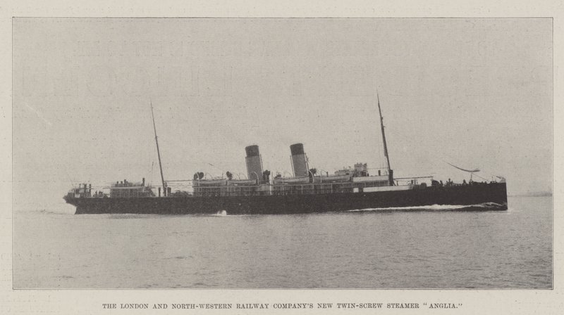 London og North-Western Railway Companys nye Twin-Screw Steamer Anglia av English Photographer