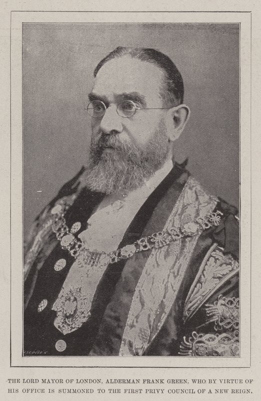 Lord Mayor of London, Alderman Frank Green, som i kraft av sitt embete blir innkalt til First Privy Council of a New Reign av English Photographer