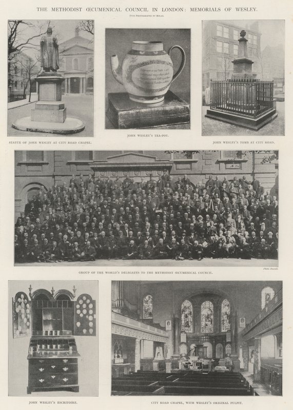 Methodist Ecumenical Council i London, Memorials of Wesley av English Photographer
