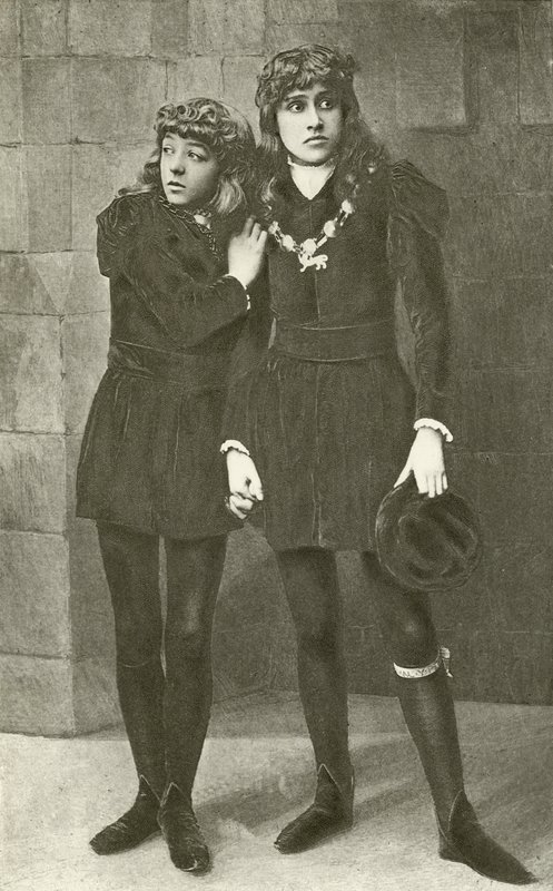 Frøkenene Isa Bowman og Bessie Hatton som de unge prinsene i Richard III (gravyr) av English Photographer
