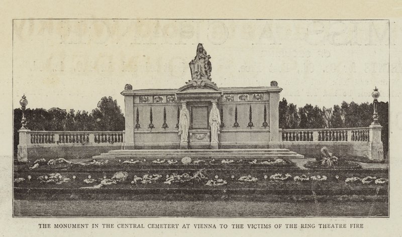 Monumentet på den sentrale kirkegården i Wien til ofrene for ringteaterbrannen av English Photographer