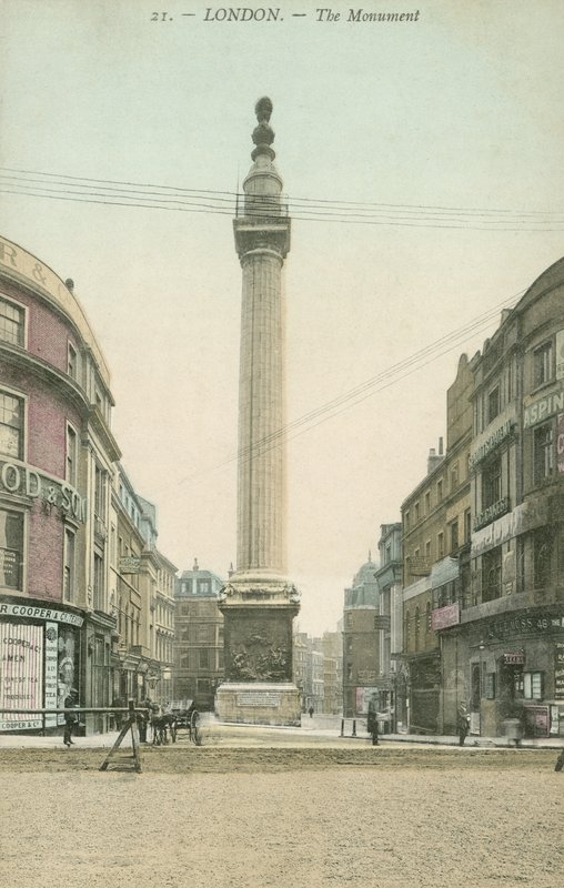 Monumentet til den store brannen, London (fargebilde) av English Photographer