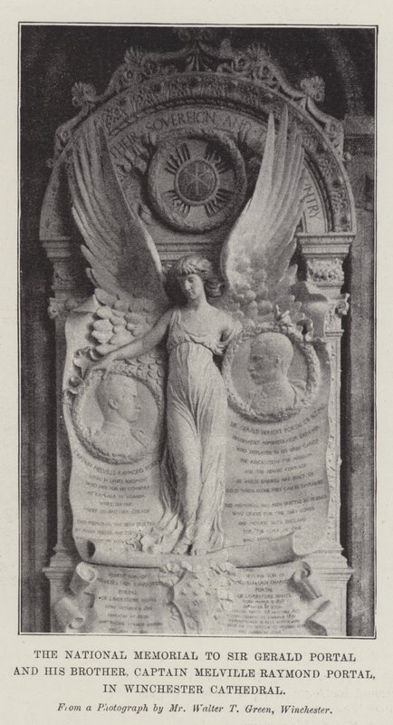 Det nasjonale minnesmerket for Sir Gerald Portal og hans bror, kaptein Melville Raymond Portal, i Winchester Cathedral av English Photographer