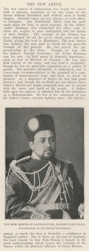 The New Ameer of Afghanistan, Habibullah Khan, anerkjent av den britiske regjeringen av English Photographer