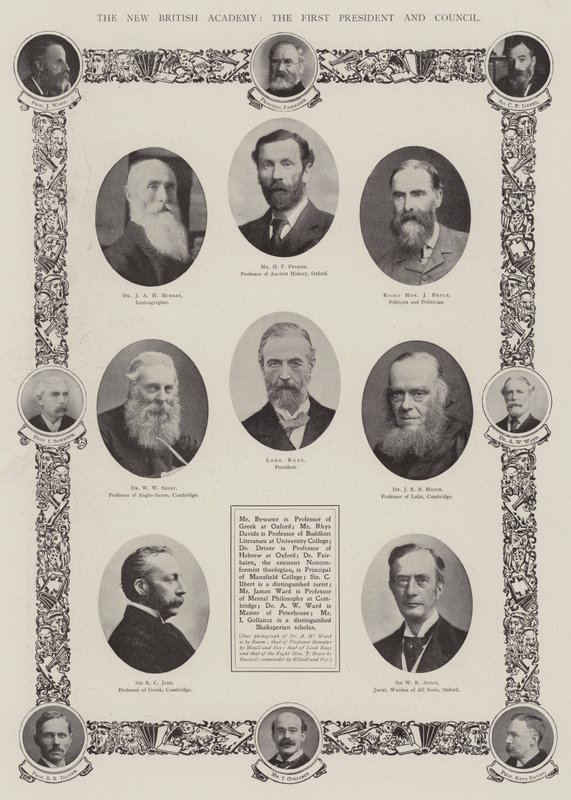 The New British Academy, den første presidenten og rådet av English Photographer