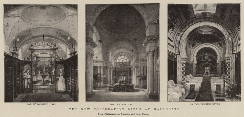 The New Corporation Baths ved Harrogate av English Photographer