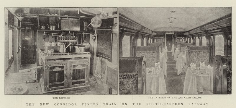 The New Corridor Dining Train på North-Eastern Railway av English Photographer