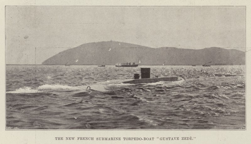 Den nye franske ubåten Torpedo-båten Gustave Zede av English Photographer