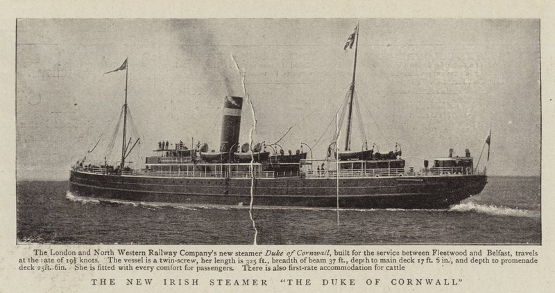 The New Irish Steamer The Duke of Cornwall av English Photographer