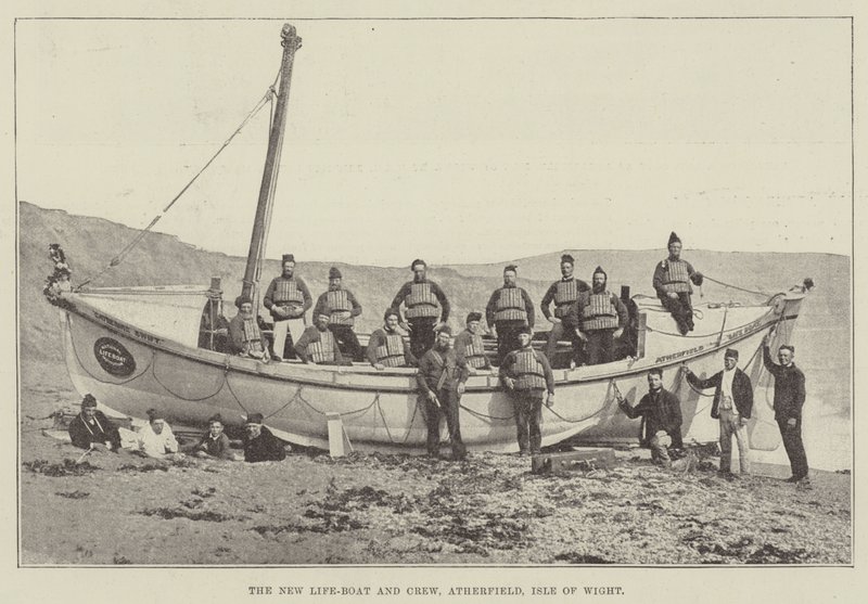 The New Life-Boat and Crew, Atherfield, Isle of Wight av English Photographer