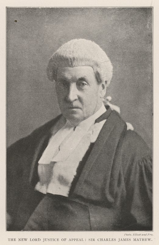 The New Lord Justice of Appeal, Sir Charles James Mathew av English Photographer
