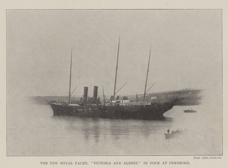 The New Royal Yacht, Victoria og Albert, i Dock ved Pembroke av English Photographer
