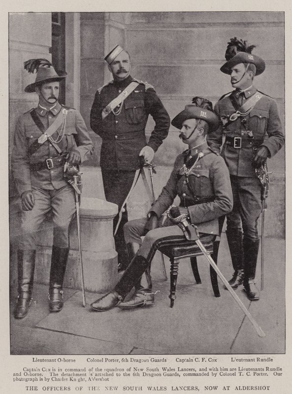 Offiserene til New South Wales Lancers, nå ved Aldershot av English Photographer