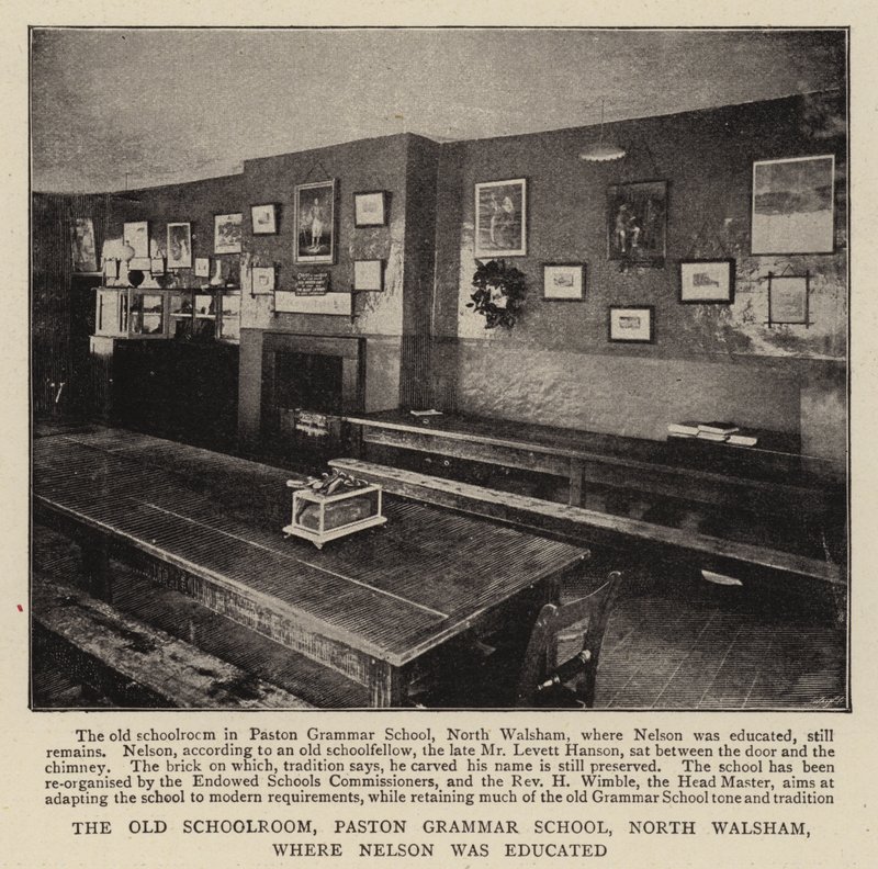The Old Schoolroom, Paston Grammar School, North Walsham, hvor Nelson ble utdannet av English Photographer