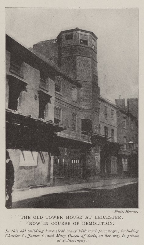The Old Tower House i Leicester, nå under riving av English Photographer