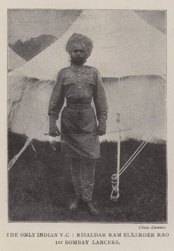 Den eneste indiske VC, Risaldar Ram Elxander Rao, 1st Bombay Lancers av English Photographer