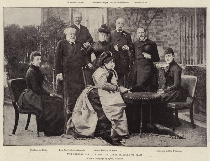 Familien Orleans besøkes av dronning Isabella av Spania av English Photographer