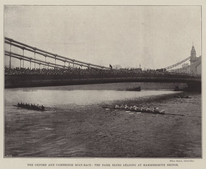 Oxford og Cambridge Boat-Race, Dark Blues som leder ved Hammersmith Bridge av English Photographer