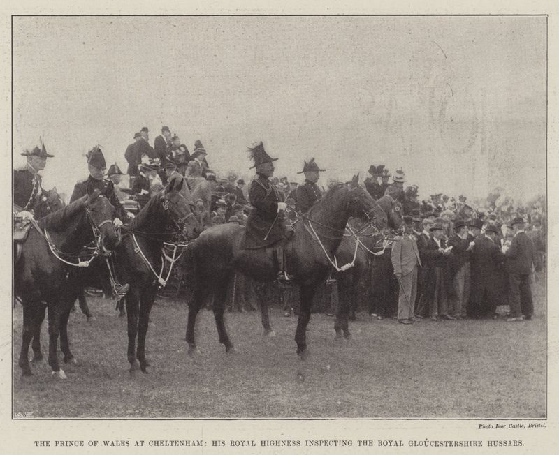 Prinsen av Wales i Cheltenham, Hans Kongelige Høyhet inspiserer Royal Gloucestershire Hussars av English Photographer