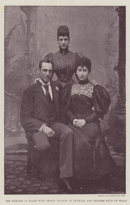 Prinsessen av Wales med prins Charles av Danmark og prinsesse Maud av Wales av English Photographer