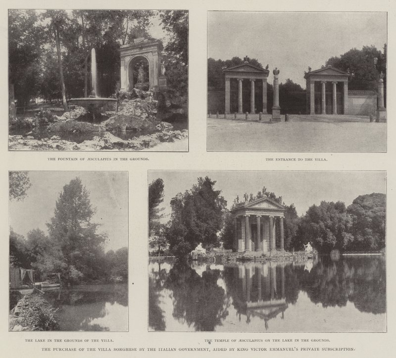 Kjøpet av Villa Borghese av den italienske regjeringen, hjulpet av kong Victor Emmanuels private abonnement av English Photographer