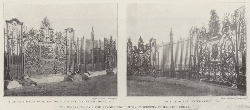 Gjenoppføringen av de berømte smijernsskjermene på Hampton Court av English Photographer