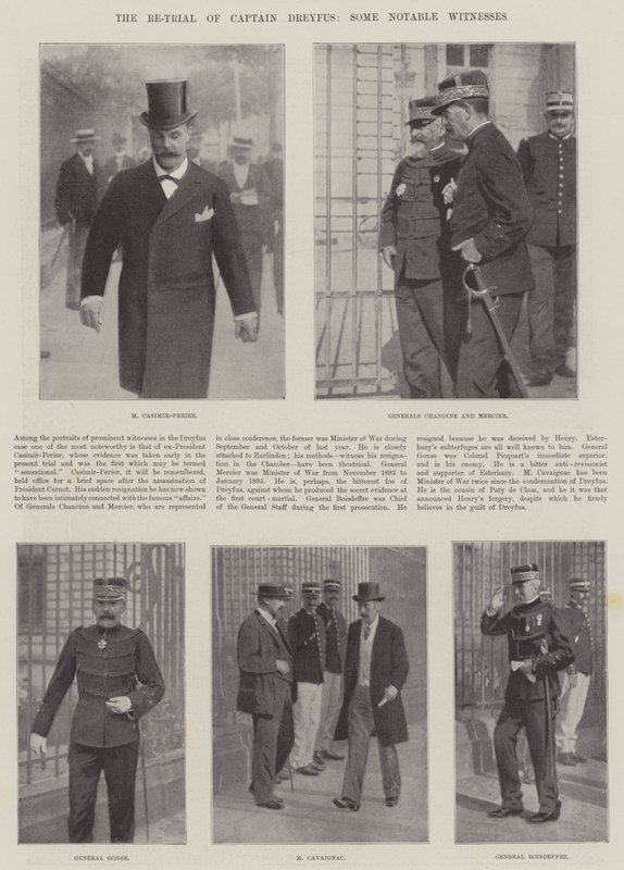 Re-rettssaken mot kaptein Dreyfus, noen bemerkelsesverdige vitner av English Photographer