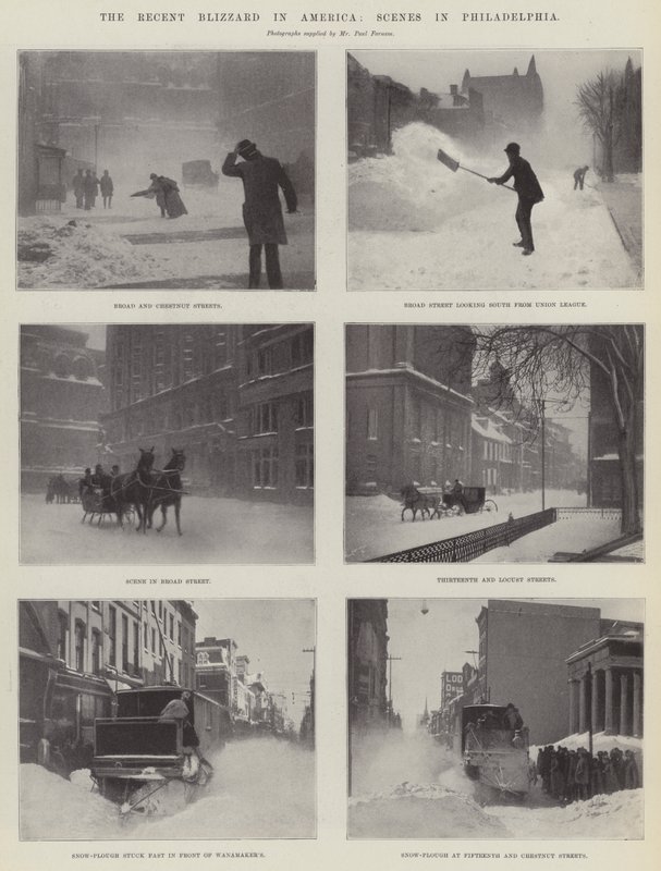 The Recent Blizzard in America, Scenes in Philadelphia av English Photographer