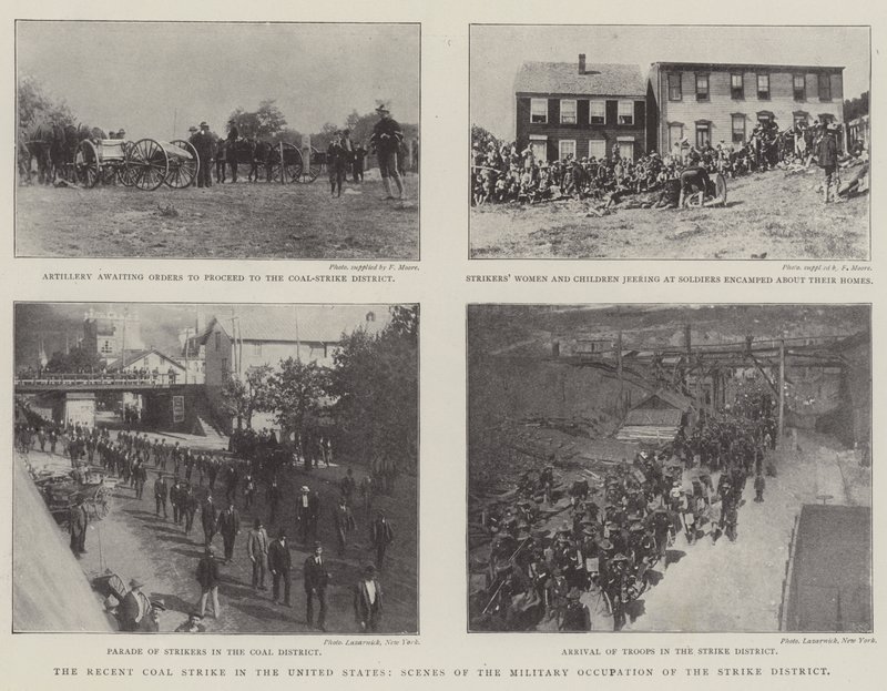 Den nylige kullstreiken i USA, scener fra den militære okkupasjonen av streikedistriktet av English Photographer
