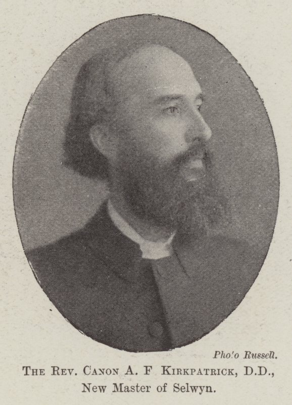 Reverend Canon A F Kirkpatrick, DD, New Master of Selwyn av English Photographer