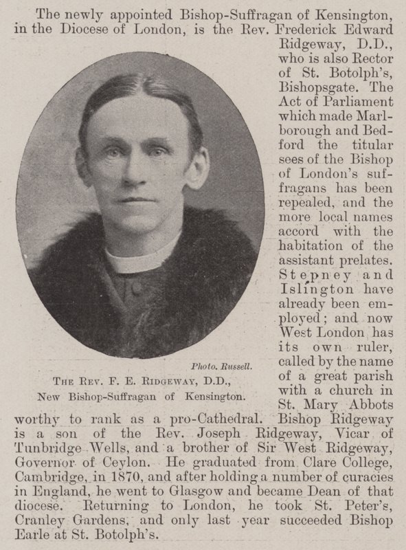 Pastor F E Ridgeway, DD, New Bishop-Suffragan av Kensington av English Photographer