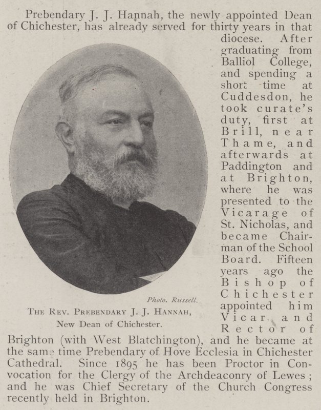 Reverend Prebendary J J Hannah, ny dekan i Chichester av English Photographer